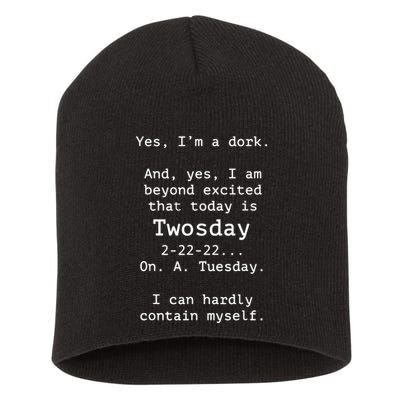 Happy 2s Day Twosday Tuesday 2 22 22 Feb 22nd Twosday Short Acrylic Beanie