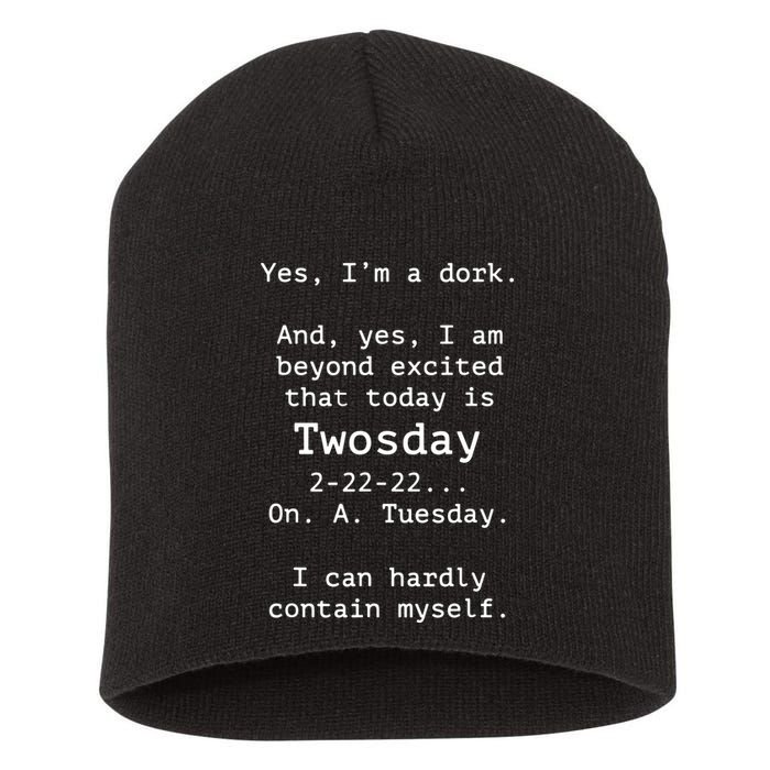 Happy 2s Day Twosday Tuesday 2 22 22 Feb 22nd Twosday Short Acrylic Beanie