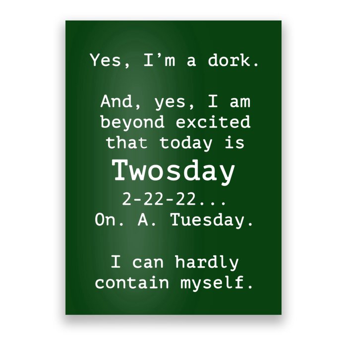Happy 2s Day Twosday Tuesday 2 22 22 Feb 22nd Twosday Poster
