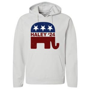 Haley 2024 Election Republican Performance Fleece Hoodie