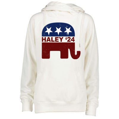 Haley 2024 Election Republican Womens Funnel Neck Pullover Hood