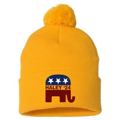 Haley 2024 Election Republican Pom Pom 12in Knit Beanie