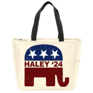 Haley 2024 Election Republican Zip Tote Bag