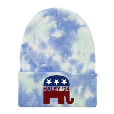 Haley 2024 Election Republican Tie Dye 12in Knit Beanie