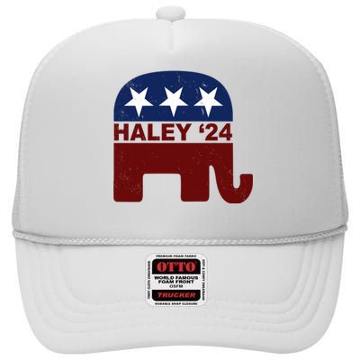 Haley 2024 Election Republican High Crown Mesh Back Trucker Hat