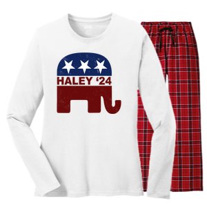 Haley 2024 Election Republican Women's Long Sleeve Flannel Pajama Set 