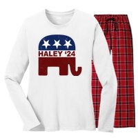 Haley 2024 Election Republican Women's Long Sleeve Flannel Pajama Set 