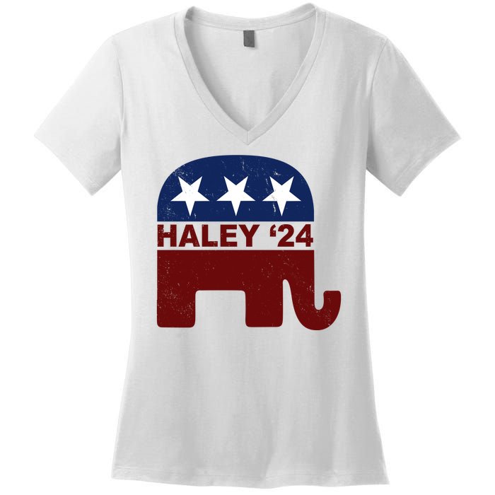 Haley 2024 Election Republican Women's V-Neck T-Shirt