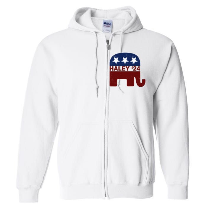 Haley 2024 Election Republican Full Zip Hoodie