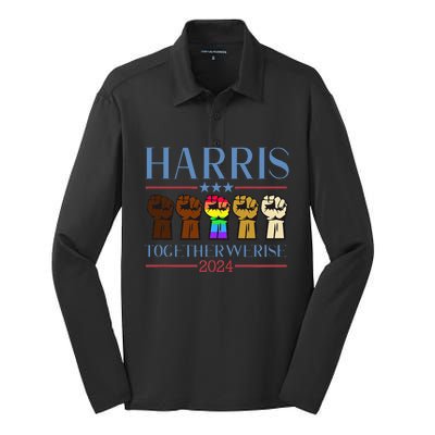 Harris 2024 Election Lgbt Kamala Harris 2024 Silk Touch Performance Long Sleeve Polo