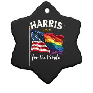 Harris 2024 For The People Usa Pride Flag Ceramic Star Ornament