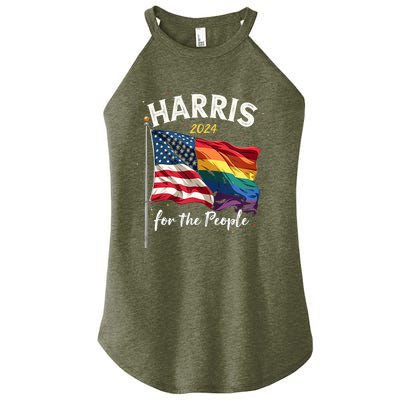 Harris 2024 For The People Usa Pride Flag Women's Perfect Tri Rocker Tank