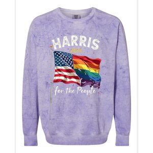 Harris 2024 For The People Usa Pride Flag Colorblast Crewneck Sweatshirt