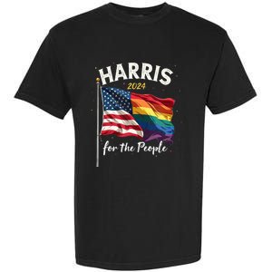 Harris 2024 For The People Usa Pride Flag Garment-Dyed Heavyweight T-Shirt