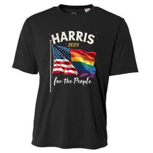 Harris 2024 For The People Usa Pride Flag Cooling Performance Crew T-Shirt