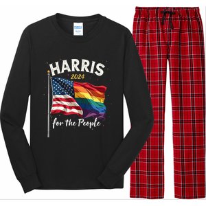 Harris 2024 For The People Usa Pride Flag Long Sleeve Pajama Set