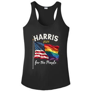 Harris 2024 For The People Usa Pride Flag Ladies PosiCharge Competitor Racerback Tank