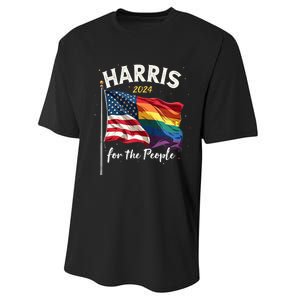 Harris 2024 For The People Usa Pride Flag Performance Sprint T-Shirt