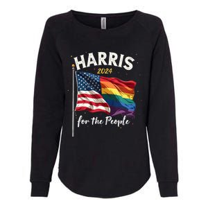 Harris 2024 For The People Usa Pride Flag Womens California Wash Sweatshirt