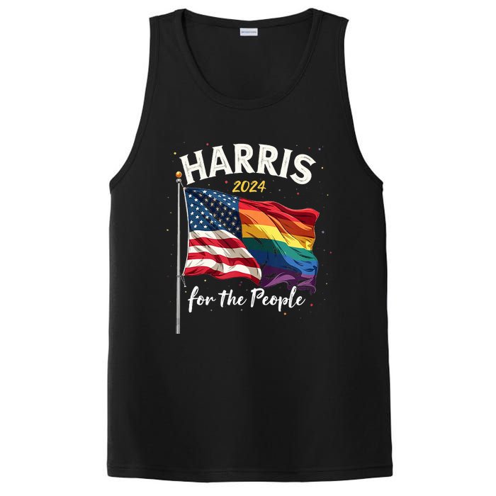 Harris 2024 For The People Usa Pride Flag PosiCharge Competitor Tank