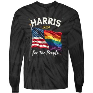 Harris 2024 For The People Usa Pride Flag Tie-Dye Long Sleeve Shirt