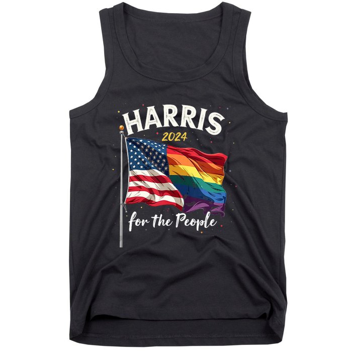 Harris 2024 For The People Usa Pride Flag Tank Top