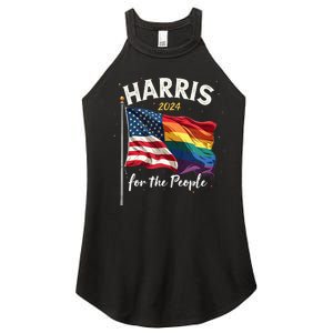 Harris 2024 For The People Usa Pride Flag Women's Perfect Tri Rocker Tank