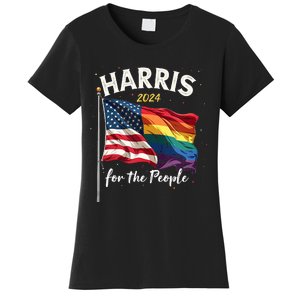 Harris 2024 For The People Usa Pride Flag Women's T-Shirt