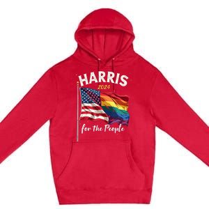 Harris 2024 For The People Usa Pride Flag Premium Pullover Hoodie