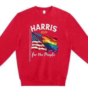 Harris 2024 For The People Usa Pride Flag Premium Crewneck Sweatshirt