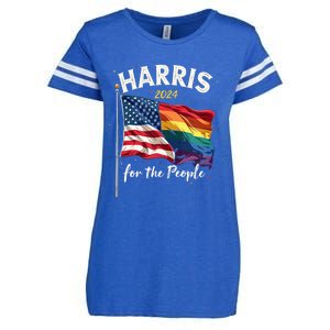 Harris 2024 For The People Usa Pride Flag Enza Ladies Jersey Football T-Shirt