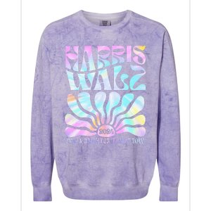 Harriswaltz 2024 For A Brighter Tomorrow Boho Aesthetic Colorblast Crewneck Sweatshirt