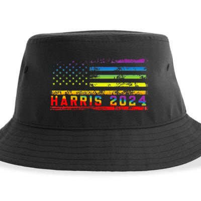 Harris 2024 For President Lgbt Flag Sustainable Bucket Hat