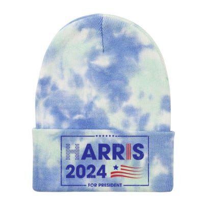 Harris 2024 For President Kamala Harris Presidential Elect Gift Tie Dye 12in Knit Beanie