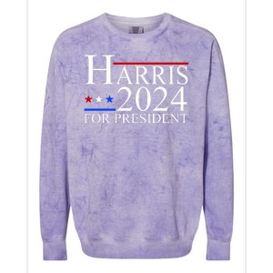 Harris 2024 For President Eleciton Colorblast Crewneck Sweatshirt