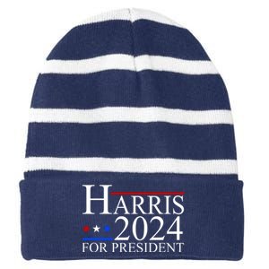 Harris 2024 For President Eleciton Striped Beanie with Solid Band