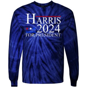 Harris 2024 For President Eleciton Tie-Dye Long Sleeve Shirt