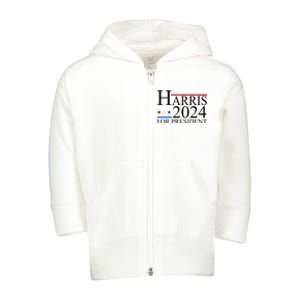 Harris 2024 For President Eleciton Toddler Zip Fleece Hoodie