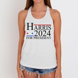 Harris 2024 For President Eleciton Women's Knotted Racerback Tank