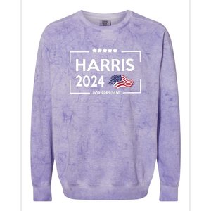 Harris 2024 Flag America Colorblast Crewneck Sweatshirt