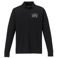 Harris 2024 Flag America Performance Long Sleeve Polo