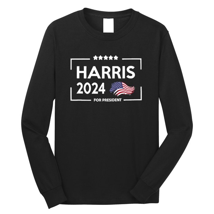 Harris 2024 Flag America Long Sleeve Shirt