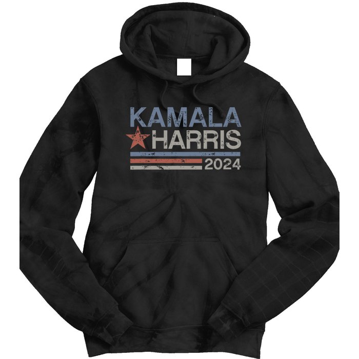 Harris 2024 Grunge Retro Stripes Vintage Kamala Harris 2024 Tie Dye Hoodie