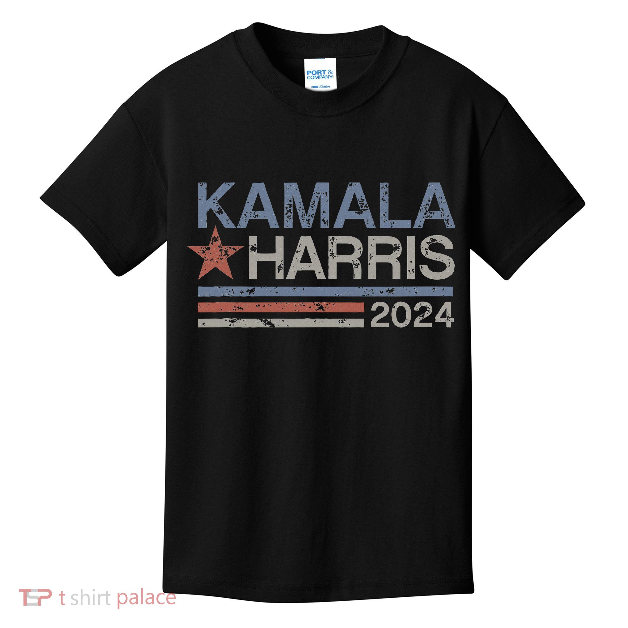 Harris 2024 Grunge Retro Stripes Kamala Harris 2024 Kids T-Shirt