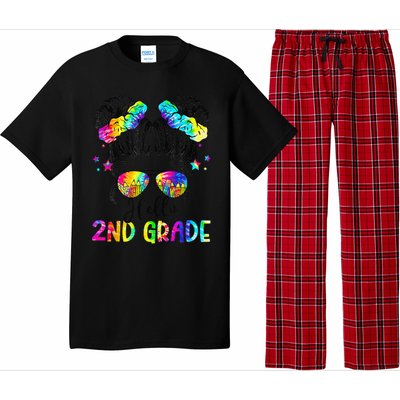 Hello 2nd Grade Messy Hair Bun Girl Back To School First Day Gift Pajama Set