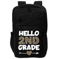 Hello 2nd Grade Leopard Print Second Grade Teacher Kids Gift Impact Tech Backpack