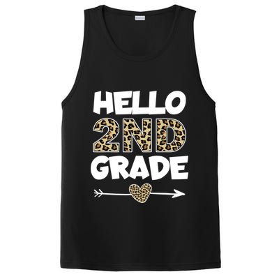 Hello 2nd Grade Leopard Print Second Grade Teacher Kids Gift PosiCharge Competitor Tank