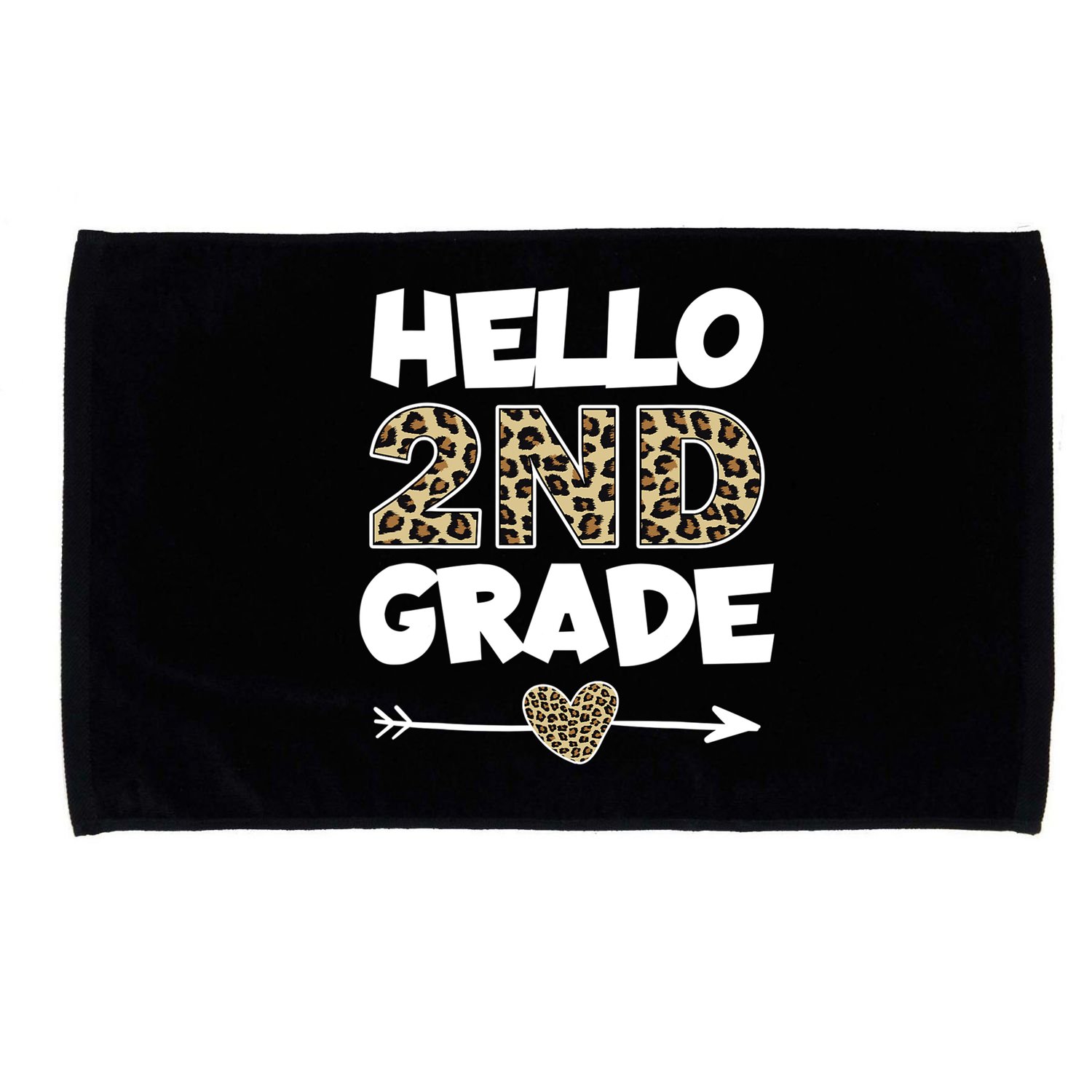 Hello 2nd Grade Leopard Print Second Grade Teacher Kids Gift Microfiber Hand Towel