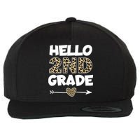 Hello 2nd Grade Leopard Print Second Grade Teacher Kids Gift Wool Snapback Cap