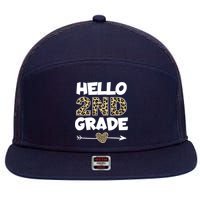Hello 2nd Grade Leopard Print Second Grade Teacher Kids Gift 7 Panel Mesh Trucker Snapback Hat